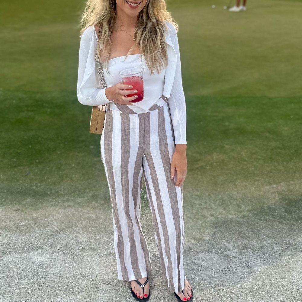 Trina Turk Striped Linen Pants - Picture 4 of 6